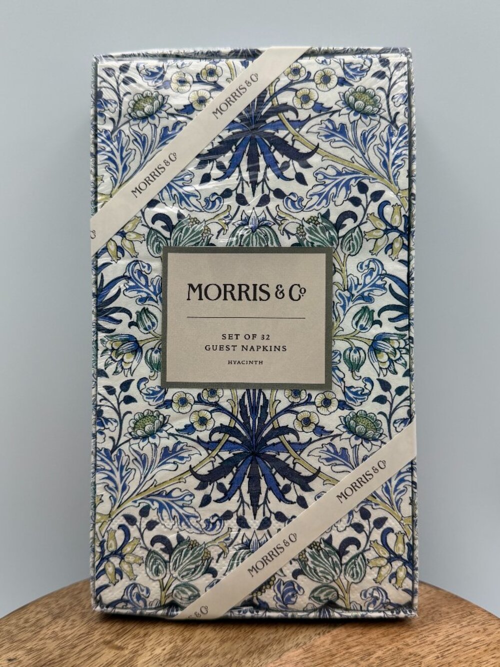 William Morris & Co Hyacinth Blue Paper Guest Napkins Towels Boxed Set Of 32 NIB